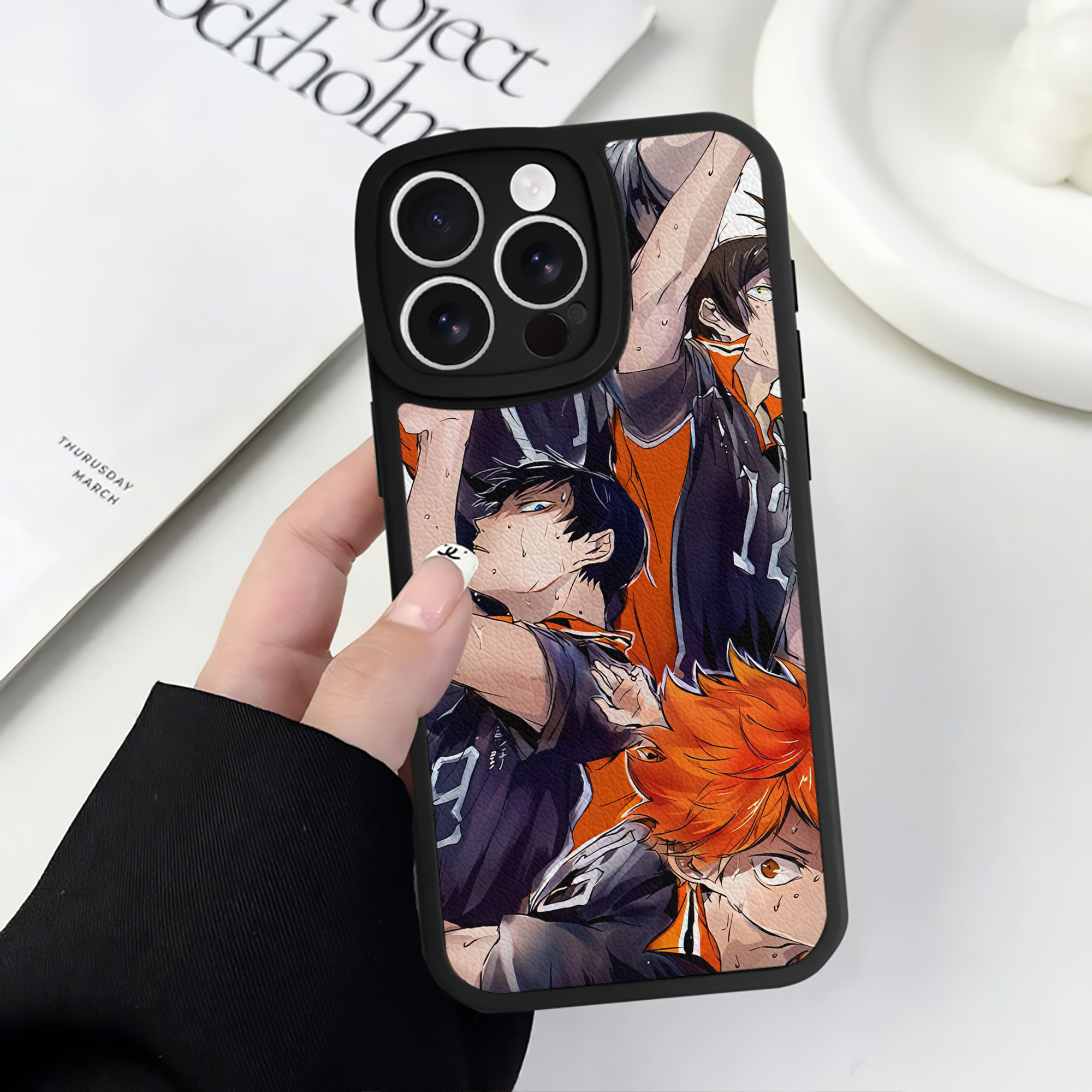 （画像用） ハイキュー!! Haikyu!! 【iPhone 16シリーズ対応】シリコンスマホケース（レザー調） 材質：シリコン